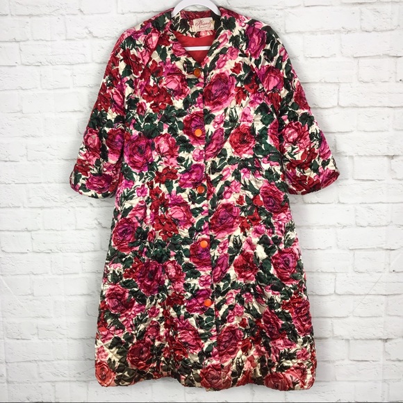 Vintage Other - Rhapsody Glazier Vintage Floral Quilted House Coat
